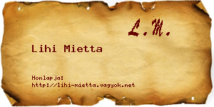 Lihi Mietta névjegykártya